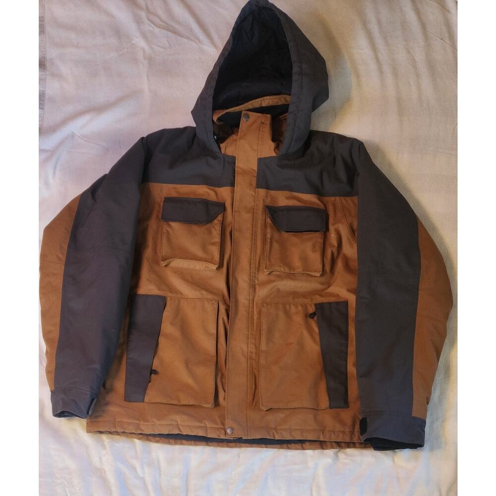 Duluth Trading Co. Men's Whaleback Waterproof Parka XXL Brown and Gray